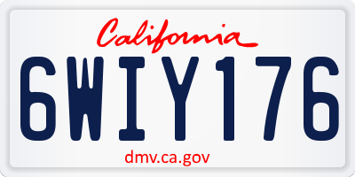 CA license plate 6WIY176