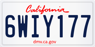 CA license plate 6WIY177