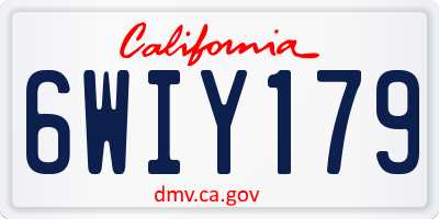 CA license plate 6WIY179