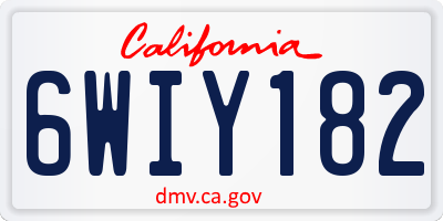 CA license plate 6WIY182