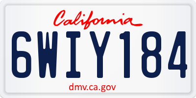 CA license plate 6WIY184
