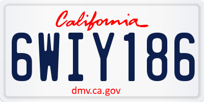 CA license plate 6WIY186