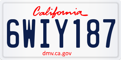 CA license plate 6WIY187