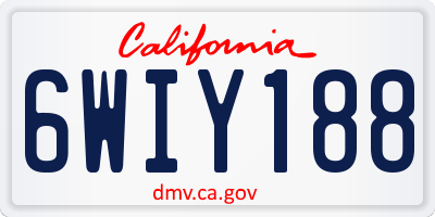 CA license plate 6WIY188