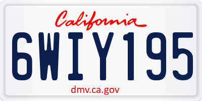 CA license plate 6WIY195