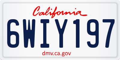 CA license plate 6WIY197