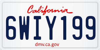 CA license plate 6WIY199