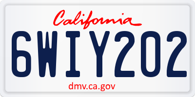 CA license plate 6WIY202