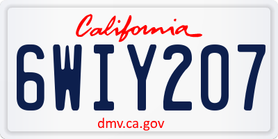 CA license plate 6WIY207