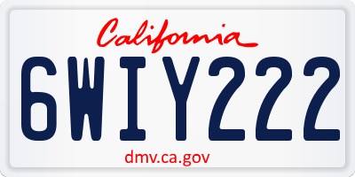 CA license plate 6WIY222