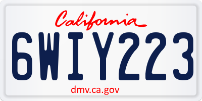 CA license plate 6WIY223