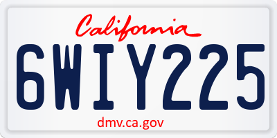 CA license plate 6WIY225
