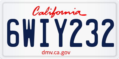 CA license plate 6WIY232