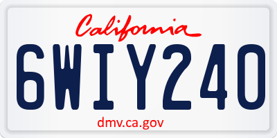 CA license plate 6WIY240