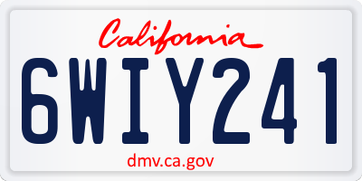 CA license plate 6WIY241