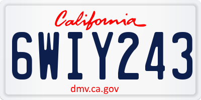 CA license plate 6WIY243