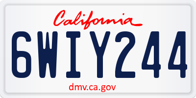 CA license plate 6WIY244