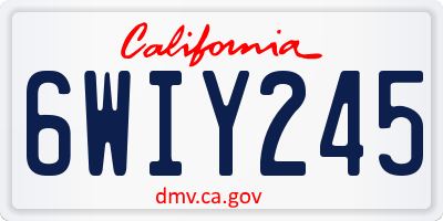 CA license plate 6WIY245