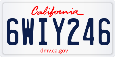 CA license plate 6WIY246