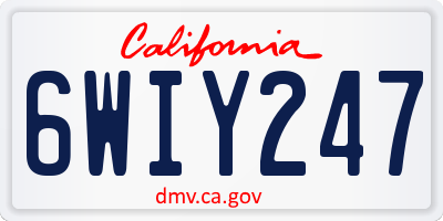 CA license plate 6WIY247
