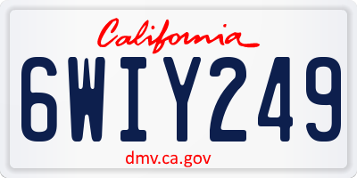 CA license plate 6WIY249