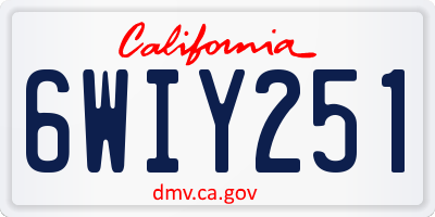 CA license plate 6WIY251