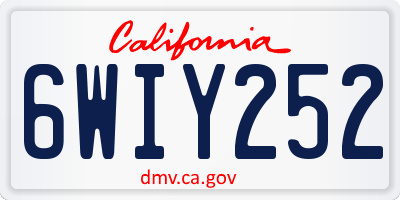 CA license plate 6WIY252