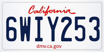 CA license plate 6WIY253