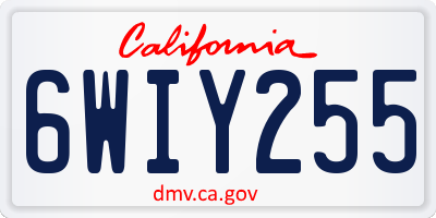 CA license plate 6WIY255