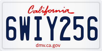 CA license plate 6WIY256