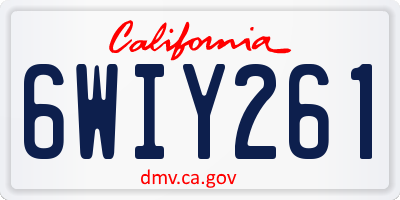 CA license plate 6WIY261
