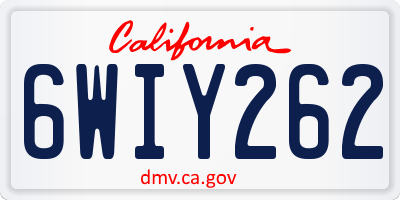 CA license plate 6WIY262