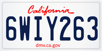 CA license plate 6WIY263