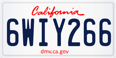 CA license plate 6WIY266