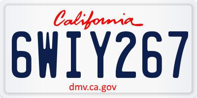 CA license plate 6WIY267