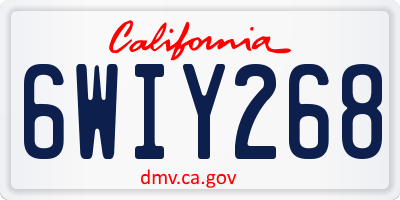 CA license plate 6WIY268