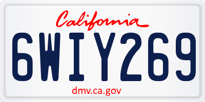 CA license plate 6WIY269