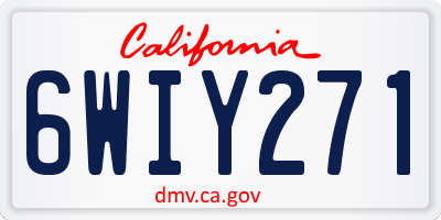 CA license plate 6WIY271