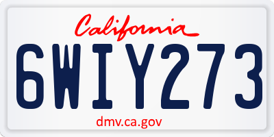 CA license plate 6WIY273
