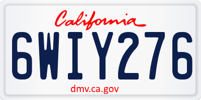 CA license plate 6WIY276