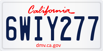 CA license plate 6WIY277
