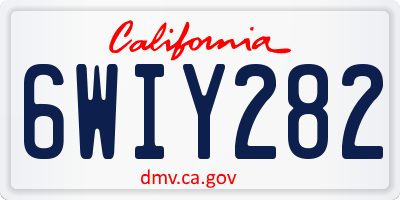 CA license plate 6WIY282