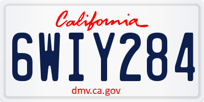 CA license plate 6WIY284
