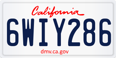 CA license plate 6WIY286