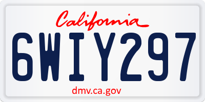 CA license plate 6WIY297