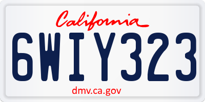 CA license plate 6WIY323