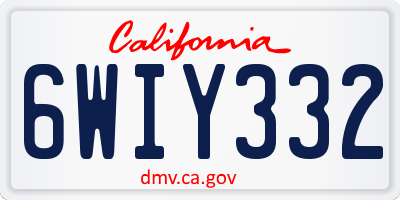 CA license plate 6WIY332