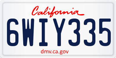 CA license plate 6WIY335