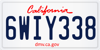 CA license plate 6WIY338