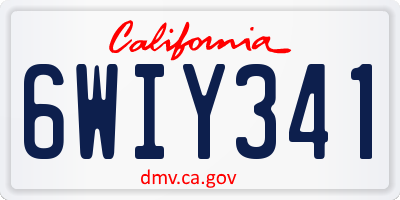 CA license plate 6WIY341